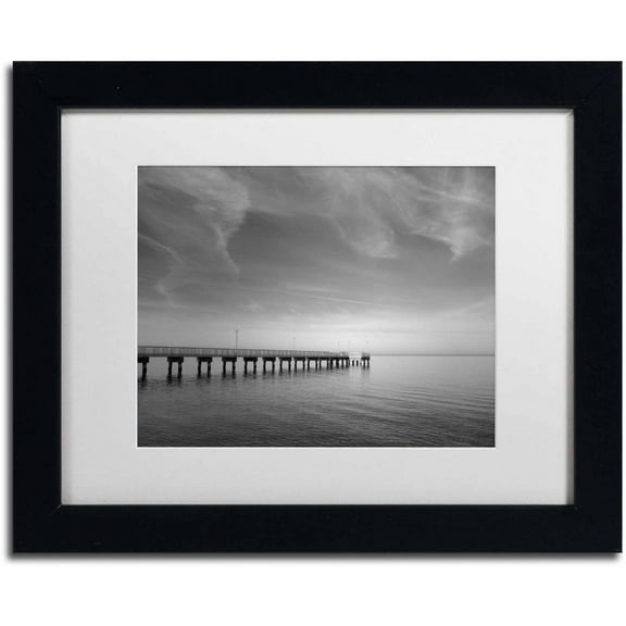 Trademark Fine Art 'End of the Pier' Canvas Art by PIPA Fine Art, White Matte, Black Frame