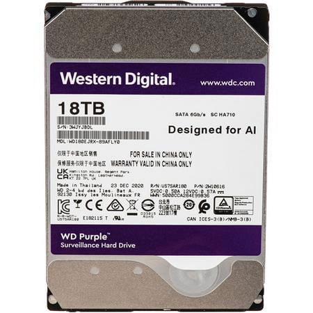 UPC: 0718037884844 | Purple 18TB SATA III 3.5  Internal Surveillance HDD  7200 RPM