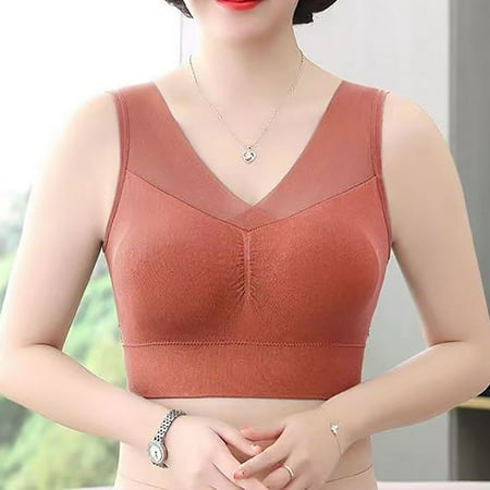 HCURIBAD Wireless Bras Clearance! Bra Seamless Bra Sexy Wireless Bra Posture Correcting Bra Breathable Bras Push up Bra Backless Bra Bras for Women Orange 2XL