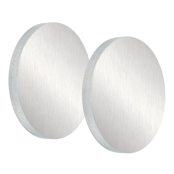 6061 Aluminum Disc, 2 Pcs 3.9x2/5 Inch Round Flat Plain Aluminum Plate, Aluminum Metal Plate for Industrial Crafting DIY