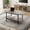 grey, variant on Oval Coffee Table, 2 Tier Center Table with Open Storage, Modern Industrial Tea Table, Wooden Cocktail Table with Metal Frame for Living Room, Farmhouse Console Table