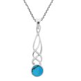 thumbnail image 1 of Celtic Intertwined Blue Turquoise Drop Sterling Silver Necklace, 1 of 6