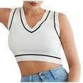 thumbnail image 2 of Womens Clothes under $5.00 Clothing Women's Fashion Summer V Neck Leisure Sleeveless Splicing Vest Tops, 2 of 9