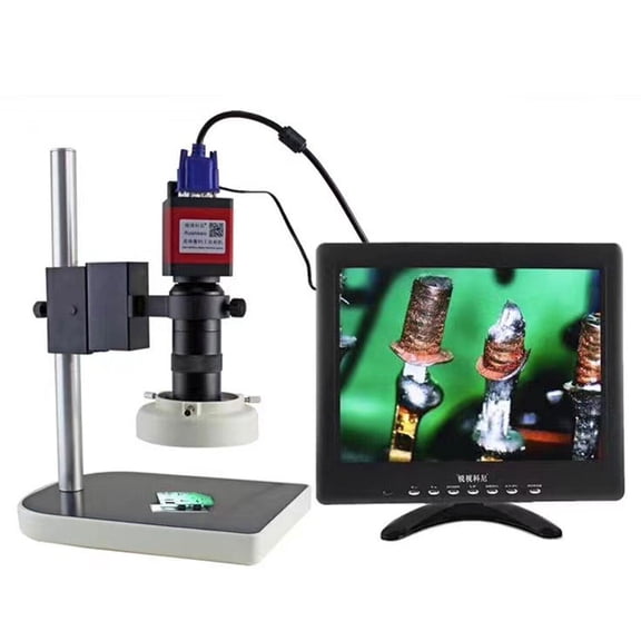 HDMI HD Digital Industry Video Inspection Microscope Camera Set, 2 Million Pixels Digital Microscope Camera with CMOS, 130X Zoom Lens for Detection Soldering Repair