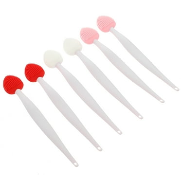 Lip Scrubber Tool 6 Pcs Love Silicone Cleansing Brush Beauty Nose Cleaner 6pcs Face Blackheads Remover Double-sided