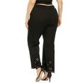 thumbnail image 6 of FASHIONWT Cutwork Hollow Chino Woven Flared Leg Women Plus Pants, 6 of 7