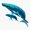 1pcs, variant on Humpback Whales Migrating Across Ocean Sticker