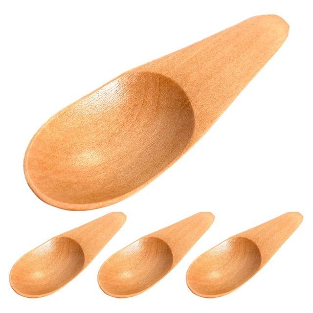 Shisuyan 4pcs Wood Small Scoops Compact Tea Spoons Multi-function Tea Scoops Kung Fu Tea Spoons Supplies