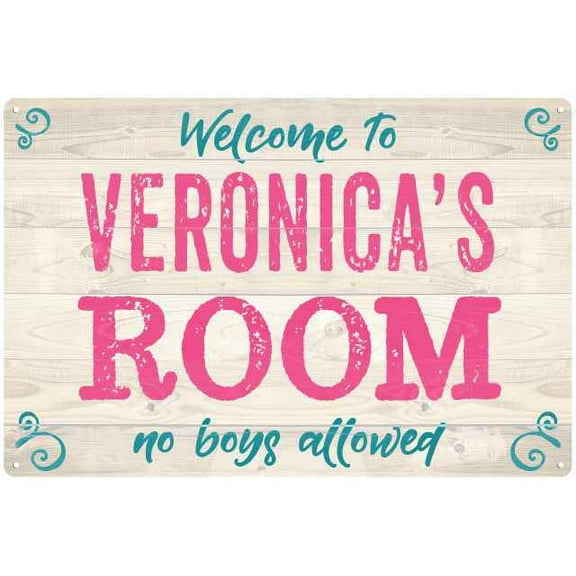 VERONICA'S Room Kids Bedroom Sign Gift 8x12 Metal Sign 108120089378