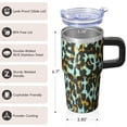 thumbnail image 3 of Insulated 20oz Geometric Pattern Tumbler with Handle, Stainless Steel Double Wall Travel Coffee Mug Leak Proof Straw Lid, 3 of 5