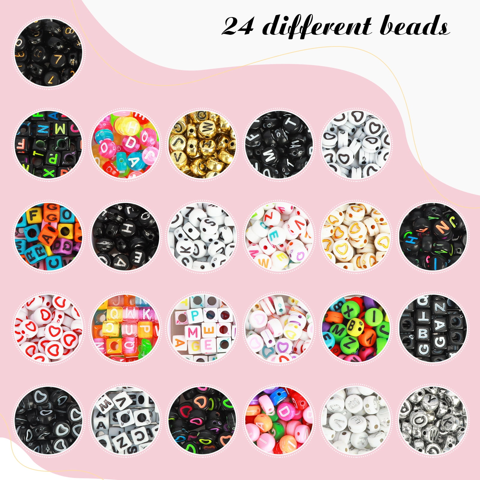 Deyuer Mini Glass Beads Kit,Colorful Alphabet Letter Beads,Jewelry Making Kit,Handmade DIY Art Craft for Bracelet Necklace Ring