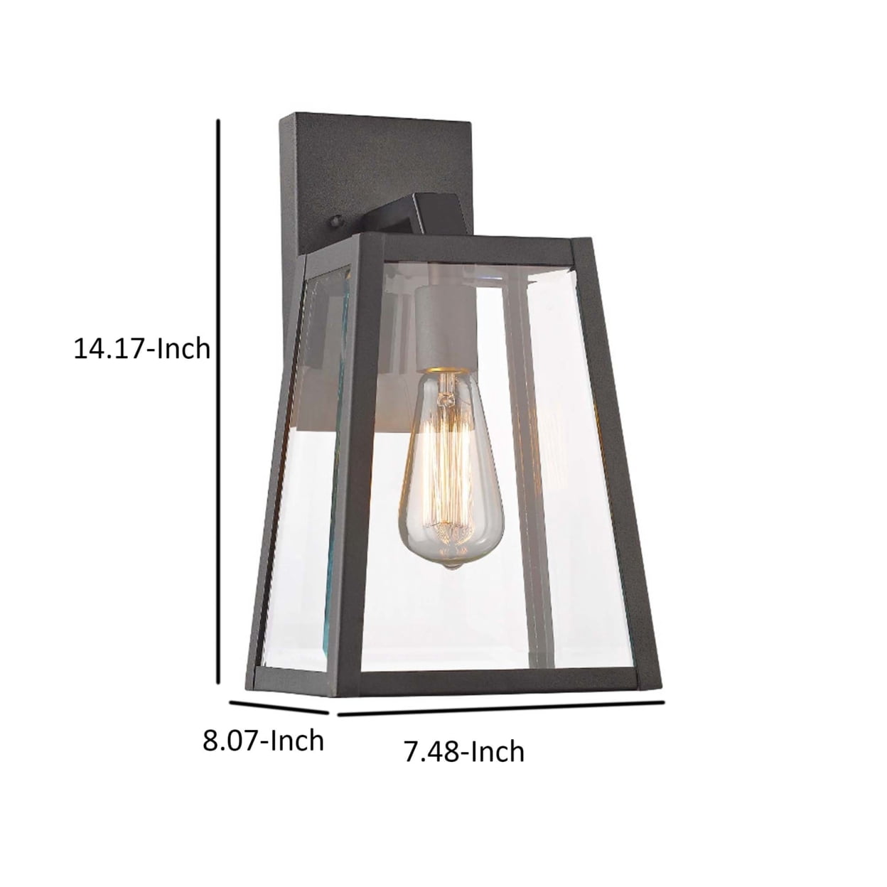 CHLOE Lighting LEODEGRANCE Transitional 1 Light Black Outdoor Wall Sconce 14" Height