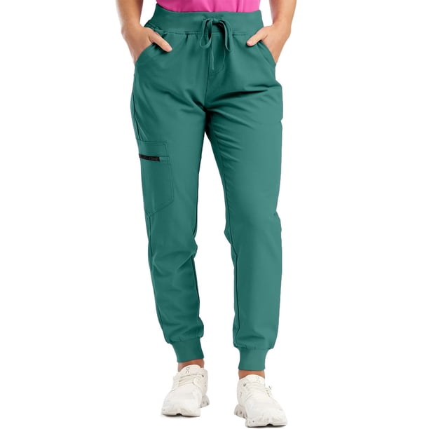Pantalones cargo para mujer estilo jogger de cintura alta para senderismo - Poliéster, cordón, múltiples bolsillos, tallas 4-12 EE. UU. para actividades al aire libre/deportivas
