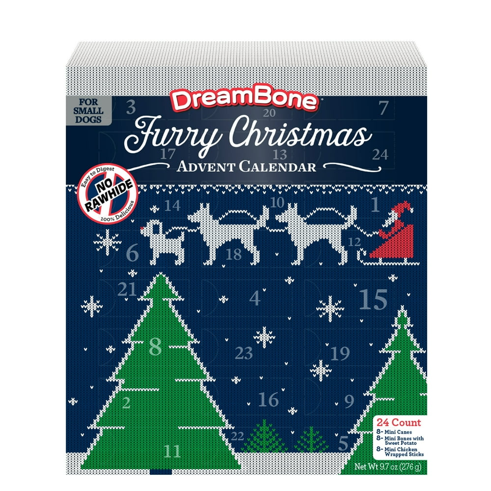 DreamBone Holiday Advent Calendar 24 Count, Made With Real Chicken