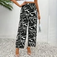 thumbnail image 5 of for Women Summer Fall Marble Graphic Loose Fit Beach Lounge Hawaiian High Waisted Tropical Straight Leg Long Leg Trousers Pants Women 2025 Clothing, 5 of 6