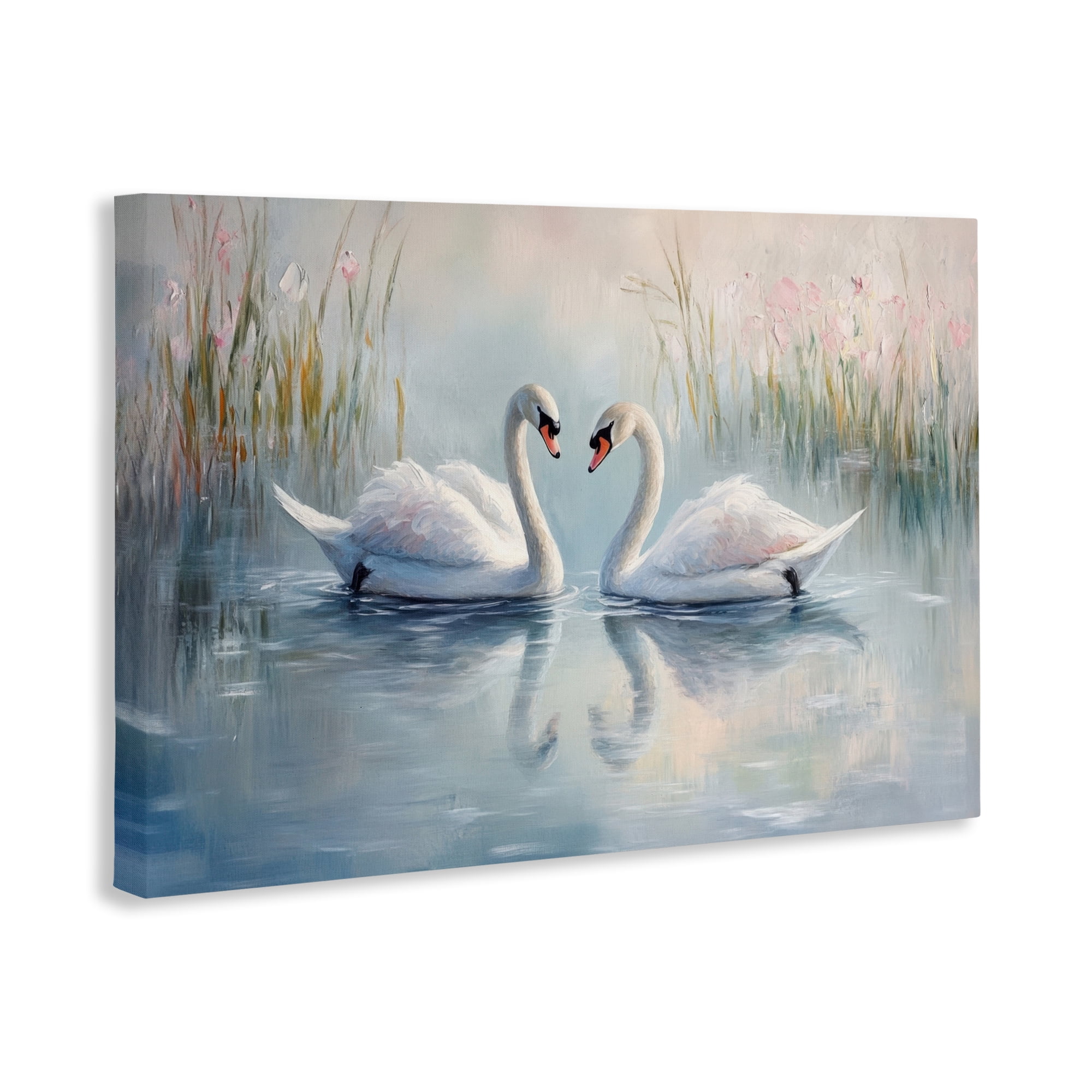 Stupell Industries Simple Swan Reflections Canvas Wall Art, design by Petal Prints Design