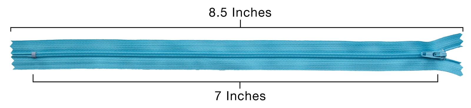 YKK® #3 Lightweight Closed-End Zipper, 7 Inch Length, Parrot Blue 547 (100 Pack)