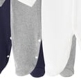 thumbnail image 5 of Fengactive Infant Baby Boys Girls 3 PCS Spring Summer Ribbed Footed Jumpsuit V Neck Full Snap Long Sleeve Soft Stretchy Newborn Sleep Romper Set, 5 of 5