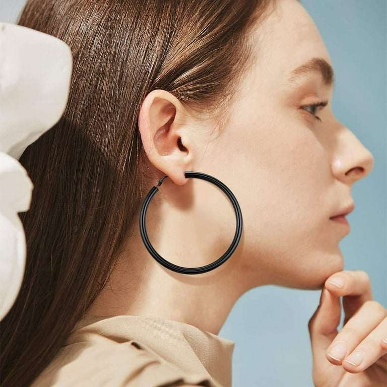 ピアス [BLACKMUSE] l oval round Earrings 65-70-mm-aaa-black-freshwater-