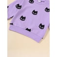 thumbnail image 6 of Cenuakty Baby Girls 2-piece Outfit, Cat Print Long Sleeve Crew Neck Sweatshirt with Elastic Waist Sweatpants Fall Clothes, 6 of 9