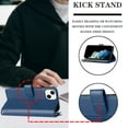 thumbnail image 3 of Compatible with iPhone 15 Plus Wallet Case Premium Zipper Large Space Flip PU Leather Cover, 3 of 5