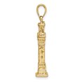thumbnail image 2 of 14K Yellow Gold Polished Textured Finish 3-Dimensional Pilgrim Memorial Monument Charm Pendant, 2 of 4