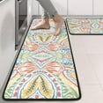 thumbnail image 2 of Kitchen Rugs Sets Of 2,Multicolor Paisley Pattern Anti Fatigue Kitchen Mat Rugs Non Slip Washable,Decorative Kitchen Floor Mats for Kitchen,Sink,Laundry,17"x47"+17"x47", 2 of 5