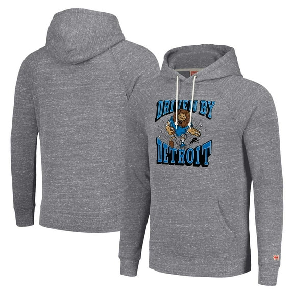 Unisex Homage  Gray Detroit Lions Hyperlocal Raglan Pullover Hoodie