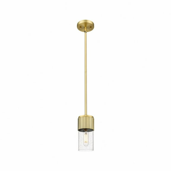 Innovations Lighting Bolivar - 1 Light 7" Stem Hung Pendant Brushed Brass/Seedy