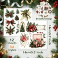 thumbnail image 2 of 12 Sheets Christmas Rub on Transfers for Crafts and Furniture Vintage Christmas Santa and Tree Xmas Rub on Transfer Stickers Winter Decals for DIY Craft Home Window Decor 5.5x5.5 Inch, 2 of 8