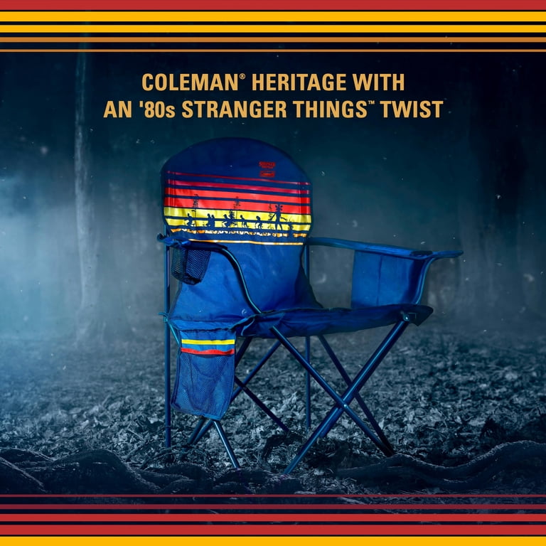 Coleman Stranger Things‚Ñ¢ Quad Chair with Cooler, built-in 4-can