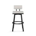 thumbnail image 2 of Amisco Staten 26 In. Swivel Counter Stool - Light Grey Polyester / Black Metal, 2 of 9