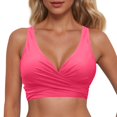 thumbnail image 3 of MNCEKFOD Bikini Sets for Women Underwire Full Coverage Bikini Top Push Up Bathing Suit Tops with Lace Up Summer Beach Swimwear Pink XXL, 3 of 5