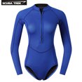 thumbnail image 3 of Traje de buceo de neopreno para mujer de 2 mm, traje de baño de manga larga rosa, traje de baño coreano para mujer, traje de esnórquel, 3 of 5