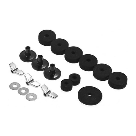 Pack of 18 PCS Drum Kit Accessories Set Cymbal Stand Felts Hi-Hat Clutch Felts Hi Hat Cup Felts Cymbal Wing Nuts Cymbal Sleeves and Metal Gaskets Replacement (Best Cymbal Pack For The Money)