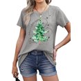 thumbnail image 2 of MOSHU Christmas Womens T-shirts Round Neck Shirts for Women Short Sleeve Loose Graphic Tees Casual Tee, 2 of 9