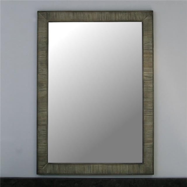 InFurniture WK8126-G 26 in. Rustic Solid Fir Mirror In Grey