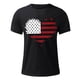 thumbnail image 5 of Mens Casual Manga Corta Botón Abajo Camisetas Estados Unidos Bandera Impresión Cuello Redondo Suéter Camiseta, Poliéster Casual Uso Diario para Hombres, 5 of 5