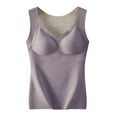 thumbnail image 3 of DuoJiaJ Womens Cotton Thermal Lined Underwear Tank Top Purple M, 3 of 5