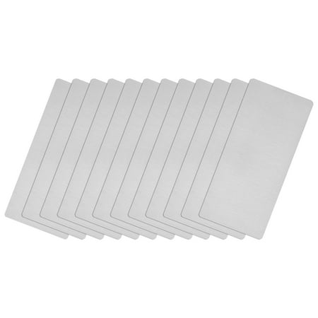 

Uxcell 50x22x0.4mm Brushed 201 Stainless Steel Blank Metal Card Silver Tone 12 Pack