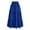 Blue, variant on Wdfiry Women's Boho Maxi Skirts Summer Fashion Casual Drawstring Elastic High Waist Long Skirt Solid Color Flowy A Line Ruffle Swing Skirt