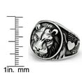 thumbnail image 4 of Metal Masters Mens Lion Head Sterling Silver 925 Ring Animal Kingdom 3D Vintage 19mm, 4 of 6