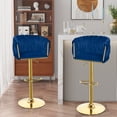 thumbnail image 4 of Dextrus Swivel Velvet Bar Stools Set of 2, Adjustable Height Counter Stools, Navy Blue, 4 of 8