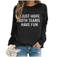 thumbnail image 3 of WEAIXIMIUNG Chandails en Molleton Col Rond Femmes Graphique Plage Noël Oversize Femmes Manches Longues Chandails en Molleton Col Rond Imprimé Lettre Léger Ample Chandails en Molleton Blouse Top, 3 of 5