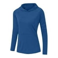 thumbnail image 6 of ManxiVoo Womens Fall Workout Hooded Top with Thumb Holes for Yoga Training Running and Gym Activities S Size Blue, 6 of 7