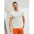 thumbnail image 5 of ANLIQI Men's Bamboo Rayon Undershirts Short Sleeve Crewneck Moisture-Wicking Undershirts 3 or 5 Pack(White, L), 5 of 7