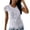 White, variant on Women's Floral Lace Short Sleeve Blouse, Sexy V-Neck Trim Party Top, Elegant Hollow-Out Sleeve Casual Shirt, Plus Size S-5XL