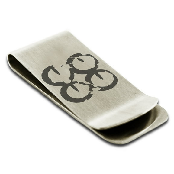 Stainless Steel Ancient Tribal Commitment Rune Engraved Money Clip Credit Card Holder