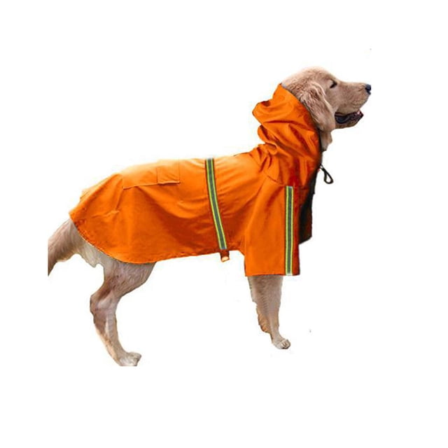 Methold Reflectante mascota perro cachorro gato con capucha impermeable impermeable chaqueta con capucha Ropa para mascotas naranja XXXXL