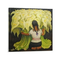 Diego Rivera 《The Flower Vendor, Girl with Lilies》 Prints Wall Art Home Decor Poster Wall Art Hanging Picture Print Bedroom Decorative Painting Posters Room Aesthetic 16x16inch(40x40cm)